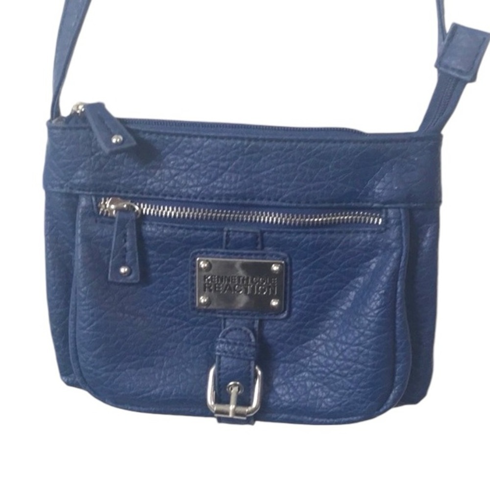 Kenneth Cole Reaction Navy Blue vegan leather Crossbody Bag purse